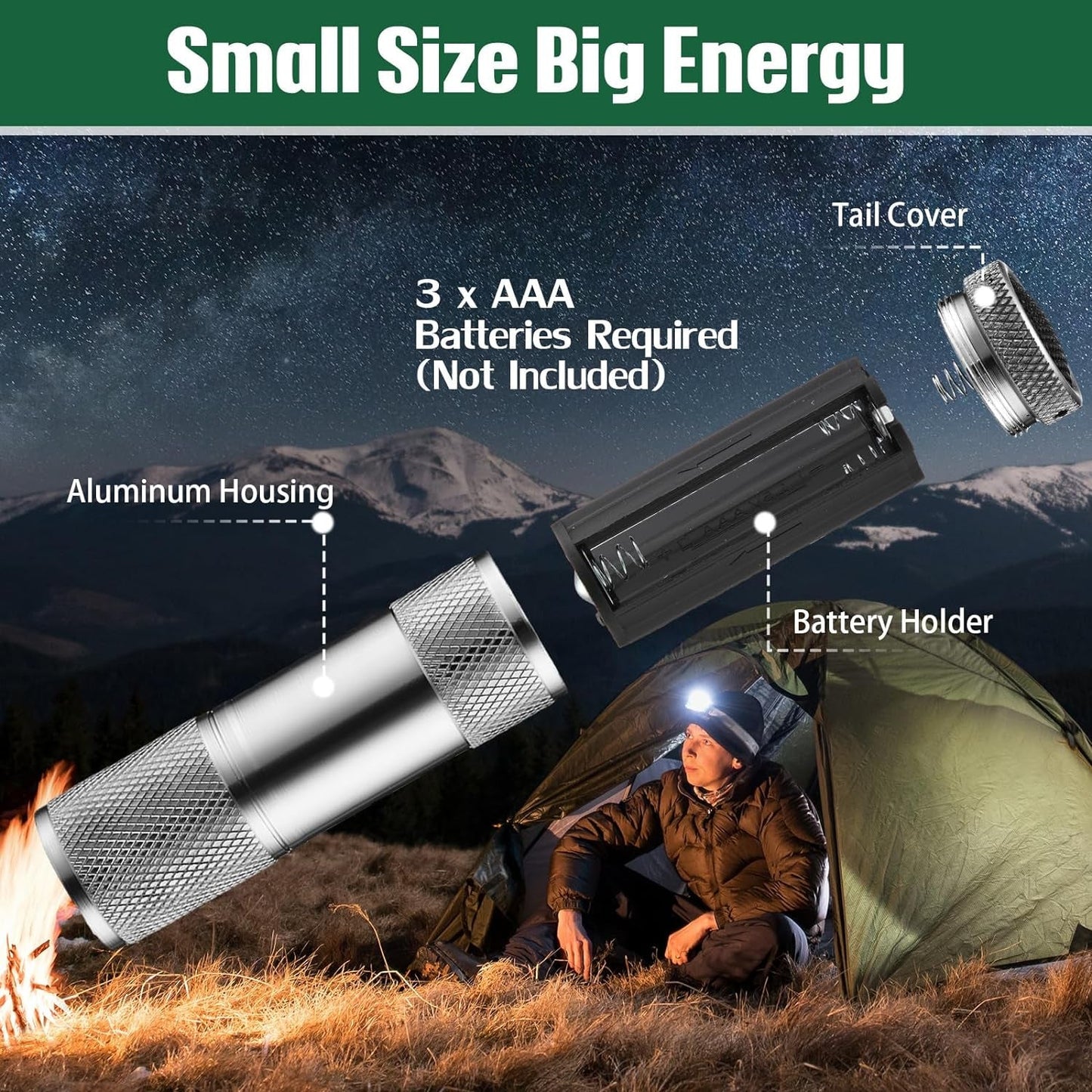 Portable Mini Torch Ã¢â‚¬â€œ 9 LED Pocket Flashlight, 3 Battery Operated (Battery Not Included, Mix Color)