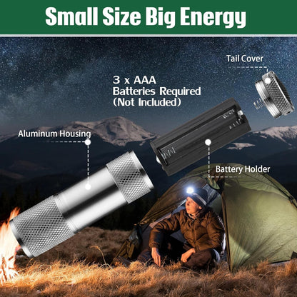 Portable Mini Torch Ã¢â‚¬â€œ 9 LED Pocket Flashlight, 3 Battery Operated (Battery Not Included, Mix Color)