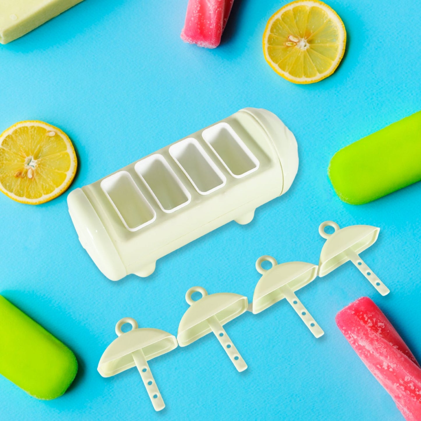 Cartoon Ice Candy Mold Ã¢â‚¬â€œ 4-Cup Multicolor Set (1 Pc)