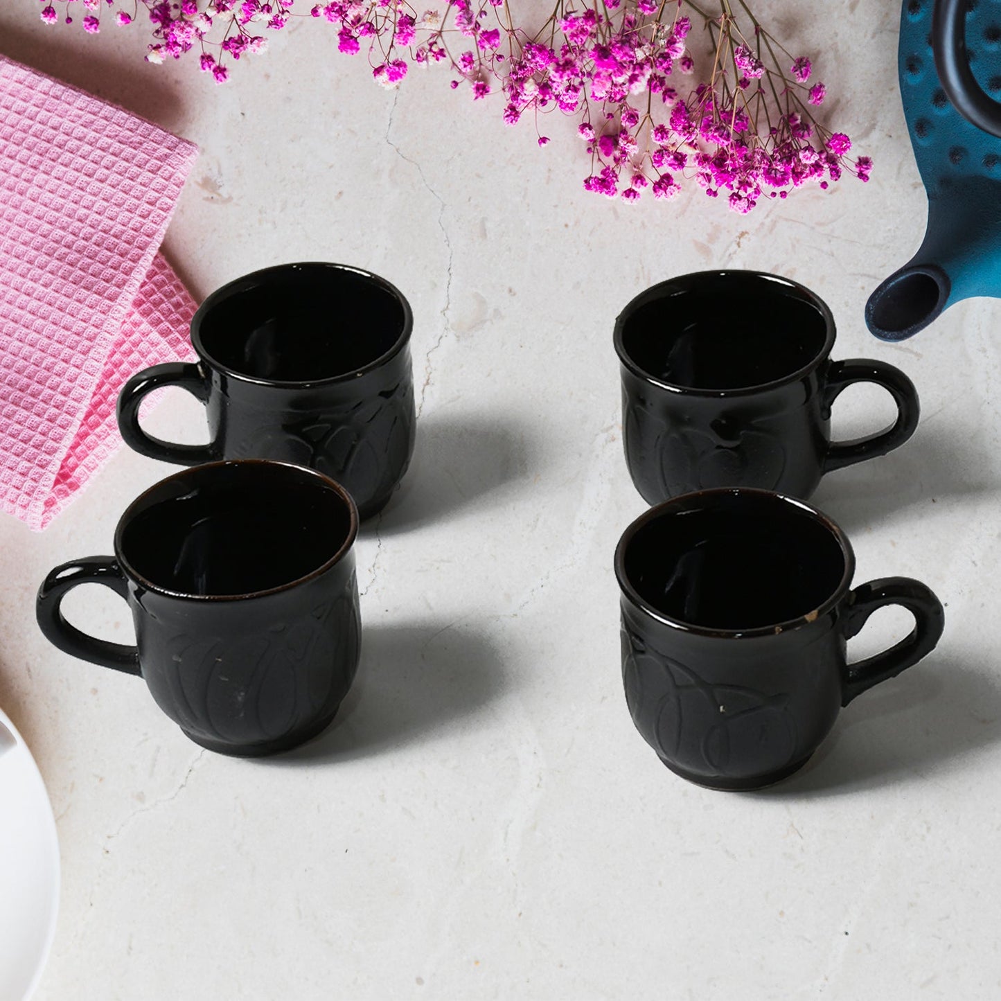 Pine Party Ceramic Tea / cups / Mug Set With Pineapple Shape Serving BowlÃ‚Â Milk Cup, Coffee Cup, Tea Cup, Breakfast Cup, Drinking Mug or Outdoor for Household, Gift for Birthday, Wedding Party (5 Pcs set)