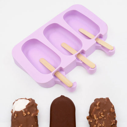 Silicone Sicle Molds Ã¢â‚¬â€œ DIY Ice Pops with Lids & 50 Sticks