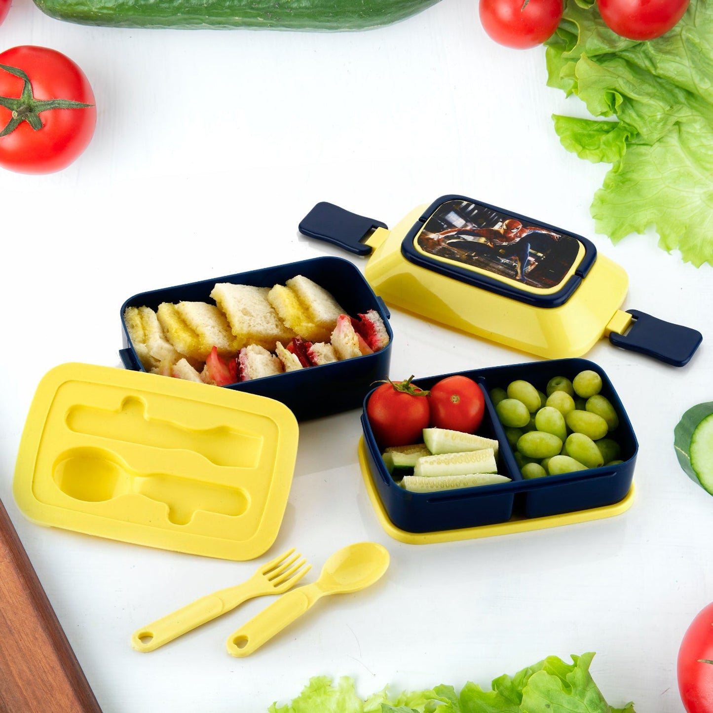 5621Ã‚Â Double Layer Lunch Box Stylish Lid Lunch Box With Fork & Spoon Lunch Box For Children School Lunch BoxÃ‚Â 