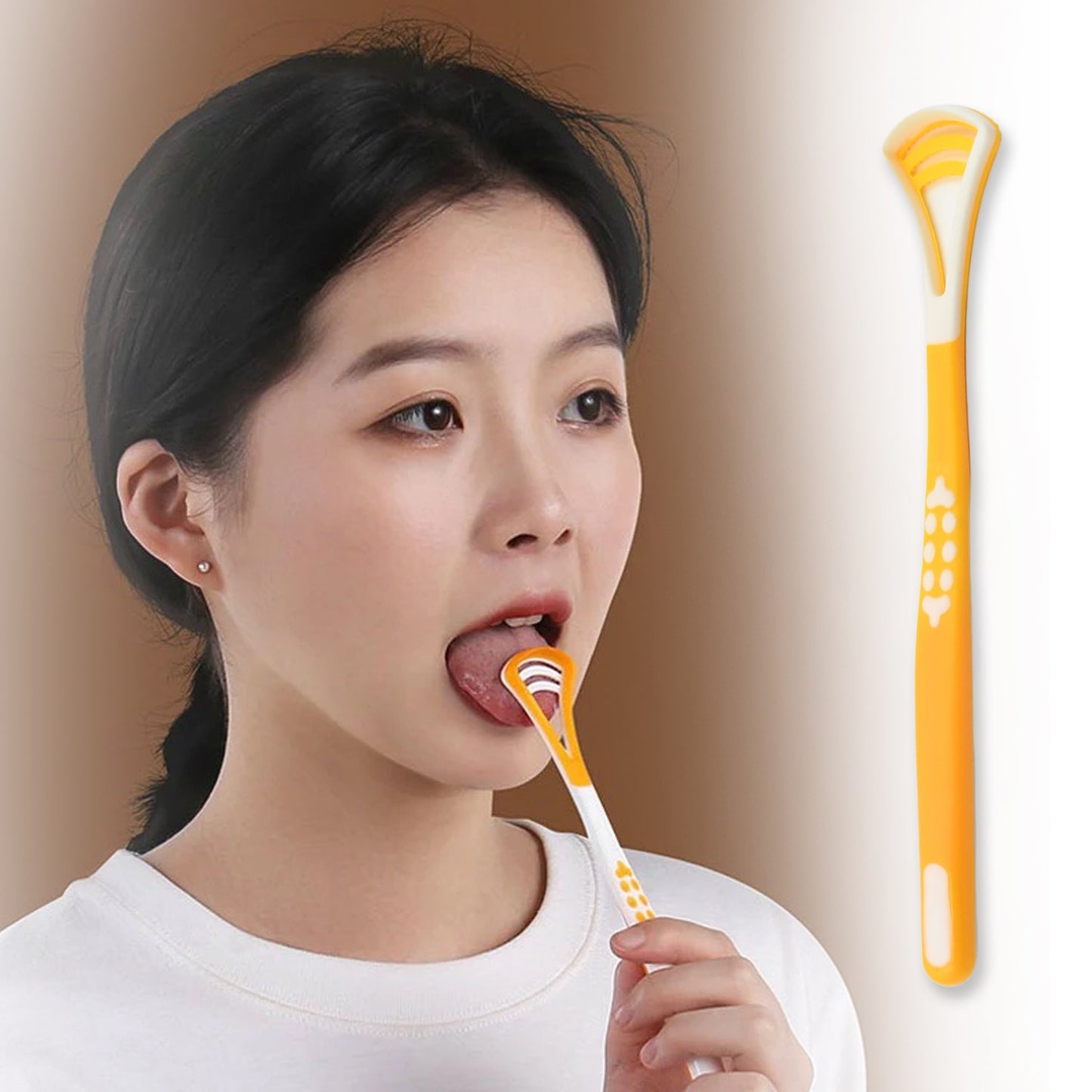 Tongue Scraper & Brush for Fresh Breath (2 Pc)
