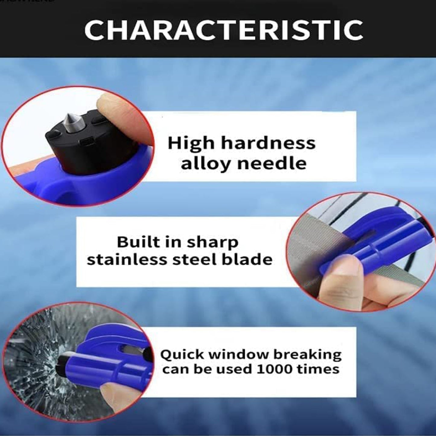 2-in-1 Emergency Safety Cutter Ã¢â‚¬â€œ Keychain Tool for Glass Breaking & Seatbelt Cutting, Portable & Handy