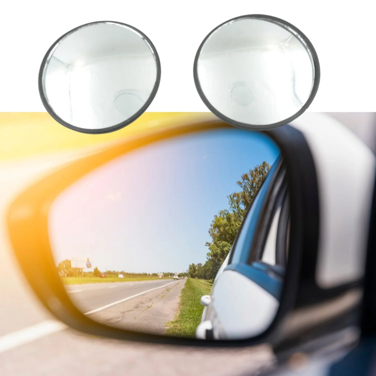 Car Blind Spot Mirror Ã¢â‚¬â€œ HD Glass, Convex & Frameless (2 Pcs Set)