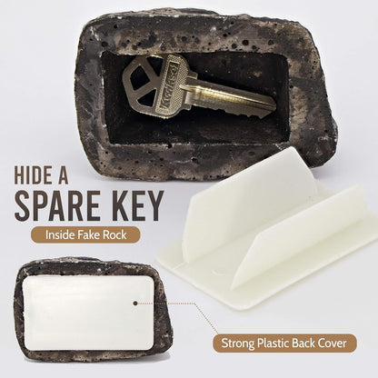 Realistic Fake Rock Key Hider Ã¢â‚¬â€œ Weatherproof Outdoor Key Storage for Emergencies (1 Pc)
