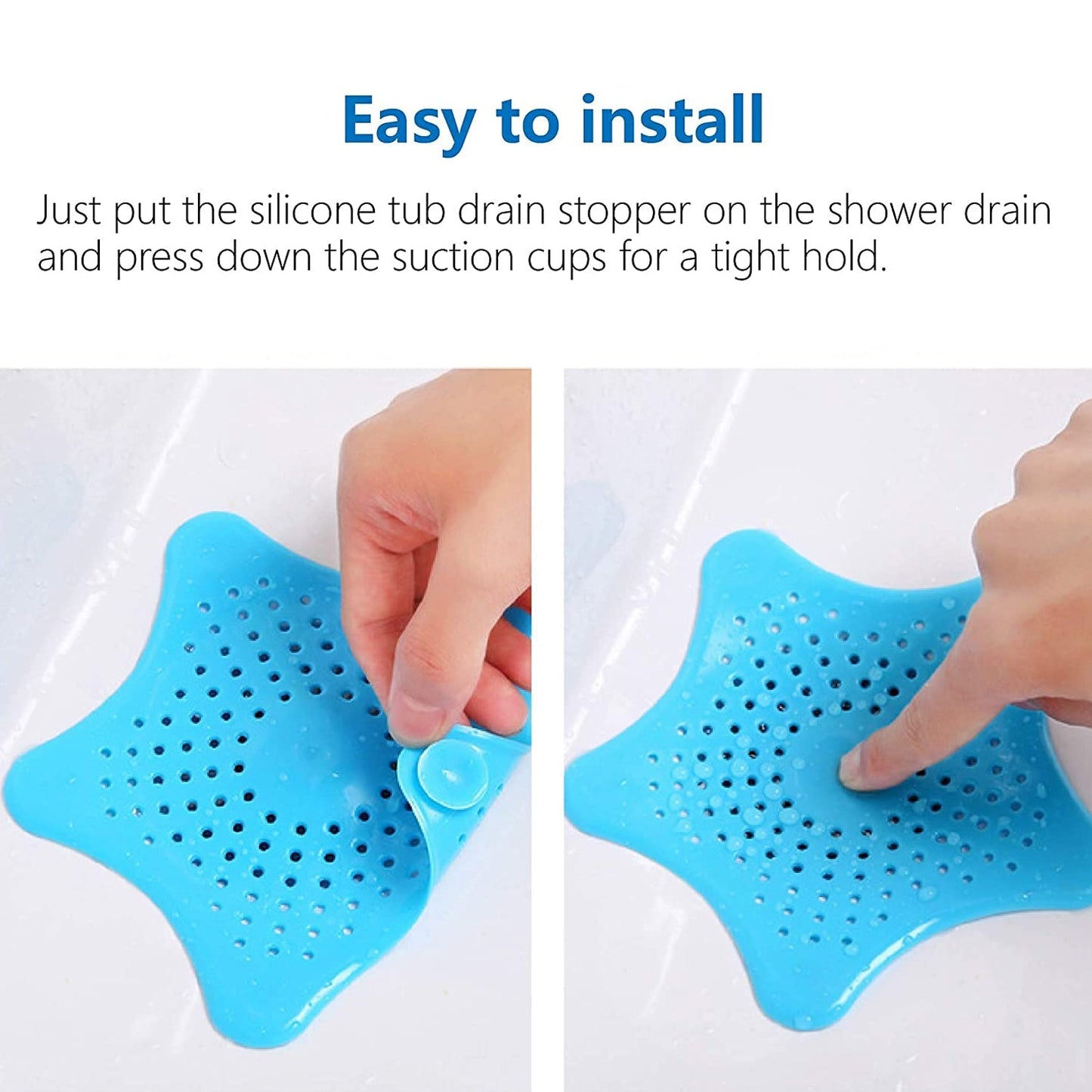 Star Shape Suction Cup Kitchen Bathroom Sink Drain Strainer Hair Stopper Filter, Star Shaped Sink Filter Bathroom Hair Catcher, Drain Strainers Cover Trap Basin (2 Pc)