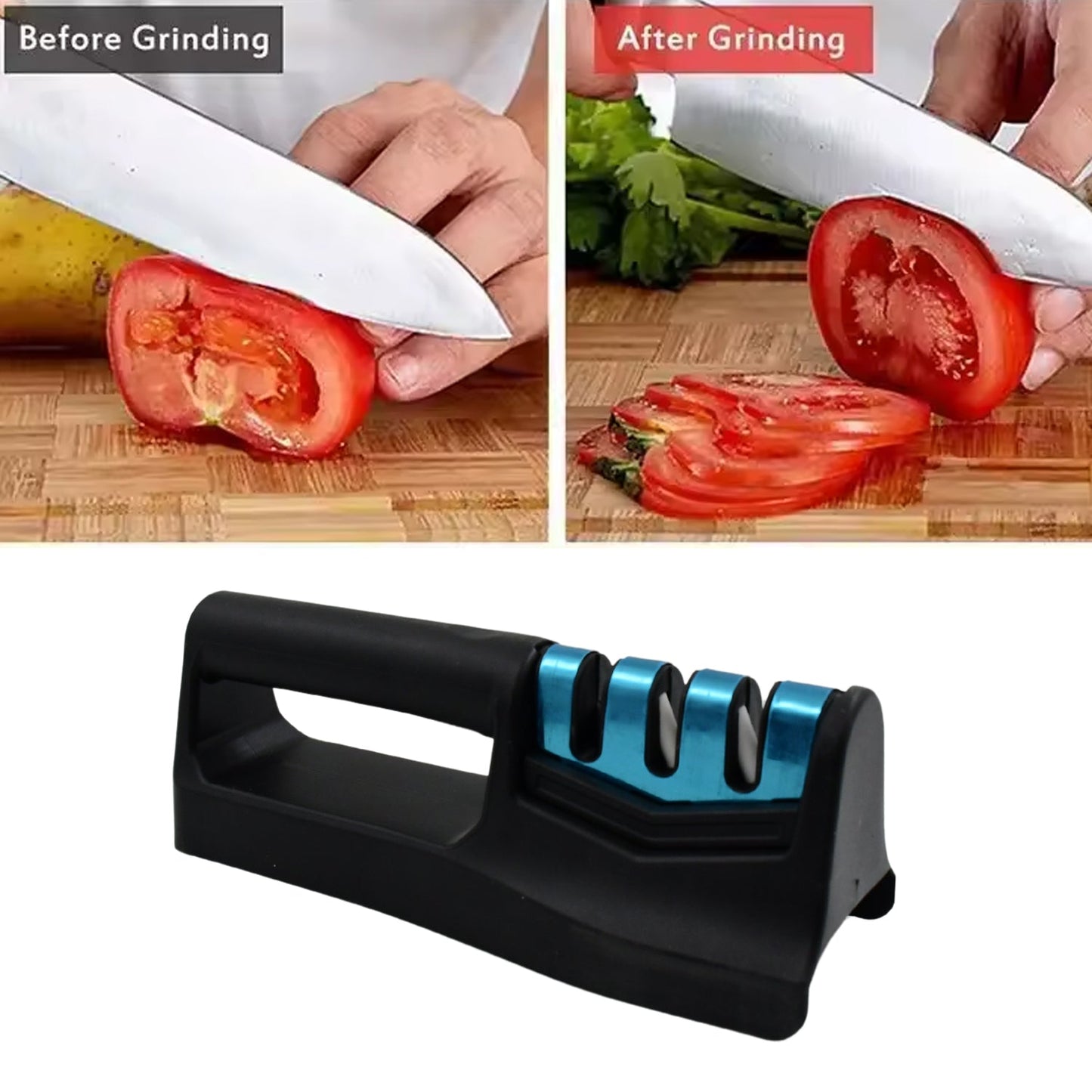 Kitchen Knife Sharpener Ã¢â‚¬â€œ Handheld for Chefs & Serrated Knives (1 Pc, Chopper Not Included)