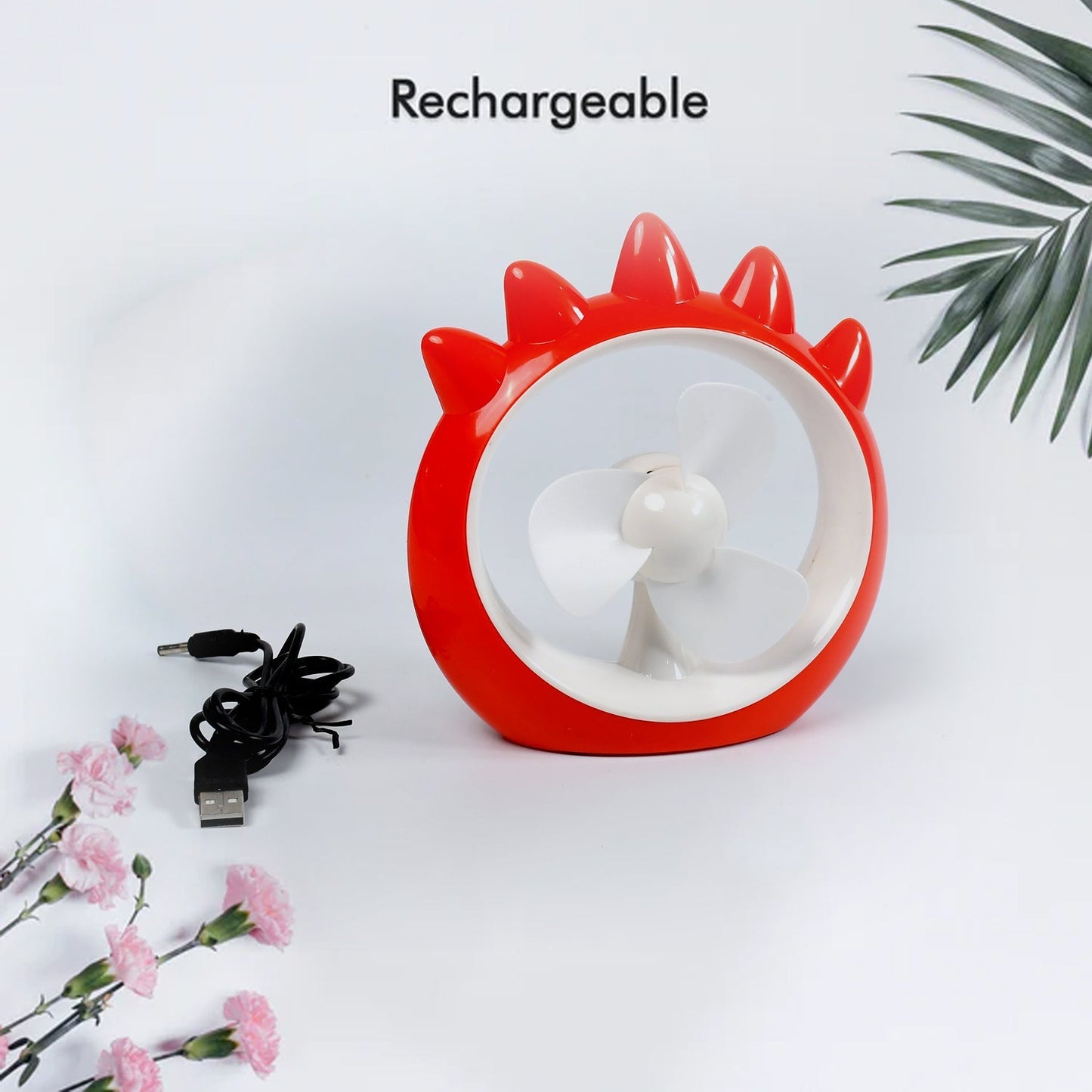Mini Desktop Fan Ã¢â‚¬â€œ Rechargeable USB Cooling Fan for Home, Office & Car (Battery Not Included)