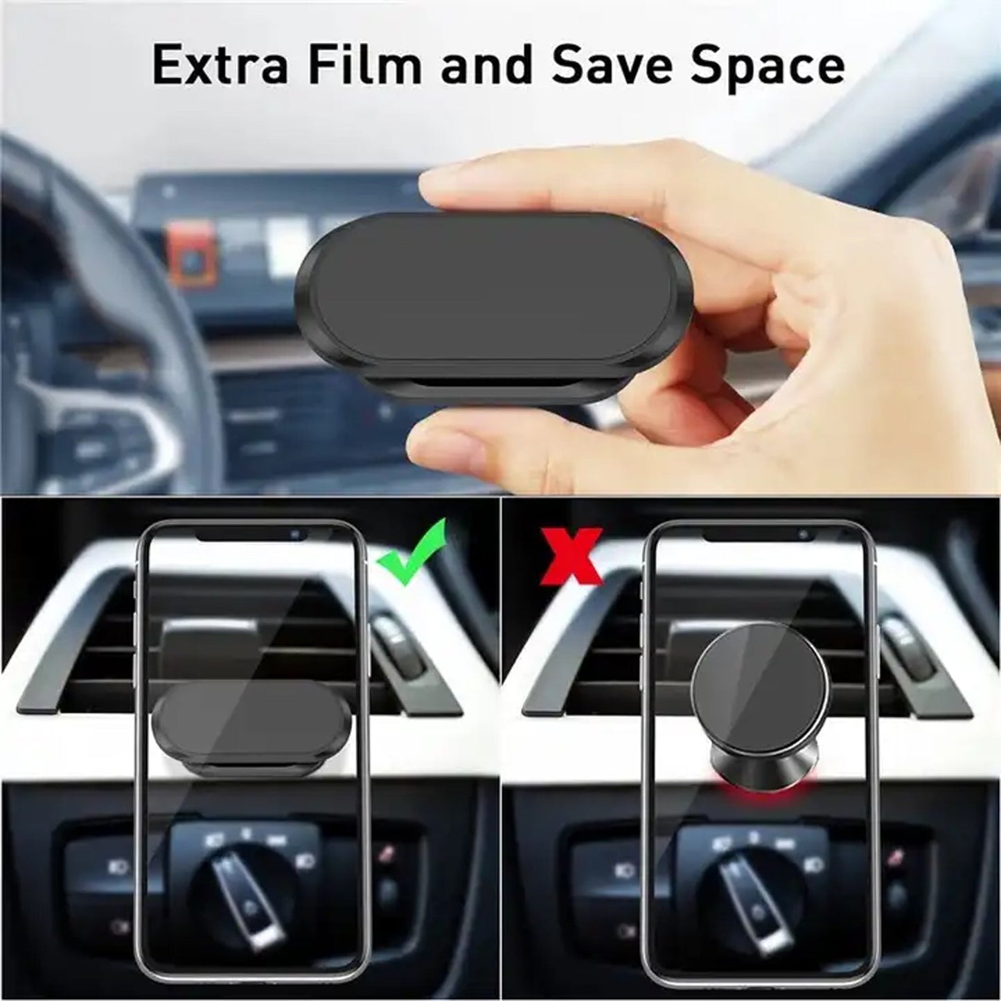 Magnetic Phone Mount/Holder for Car, Super Strong Magnet Universal Car Mount, Dashboard 360Ã‚Â° Rotation for Car, Desk, Office, Home & Kitchen for All Smart phones (1 Pc)