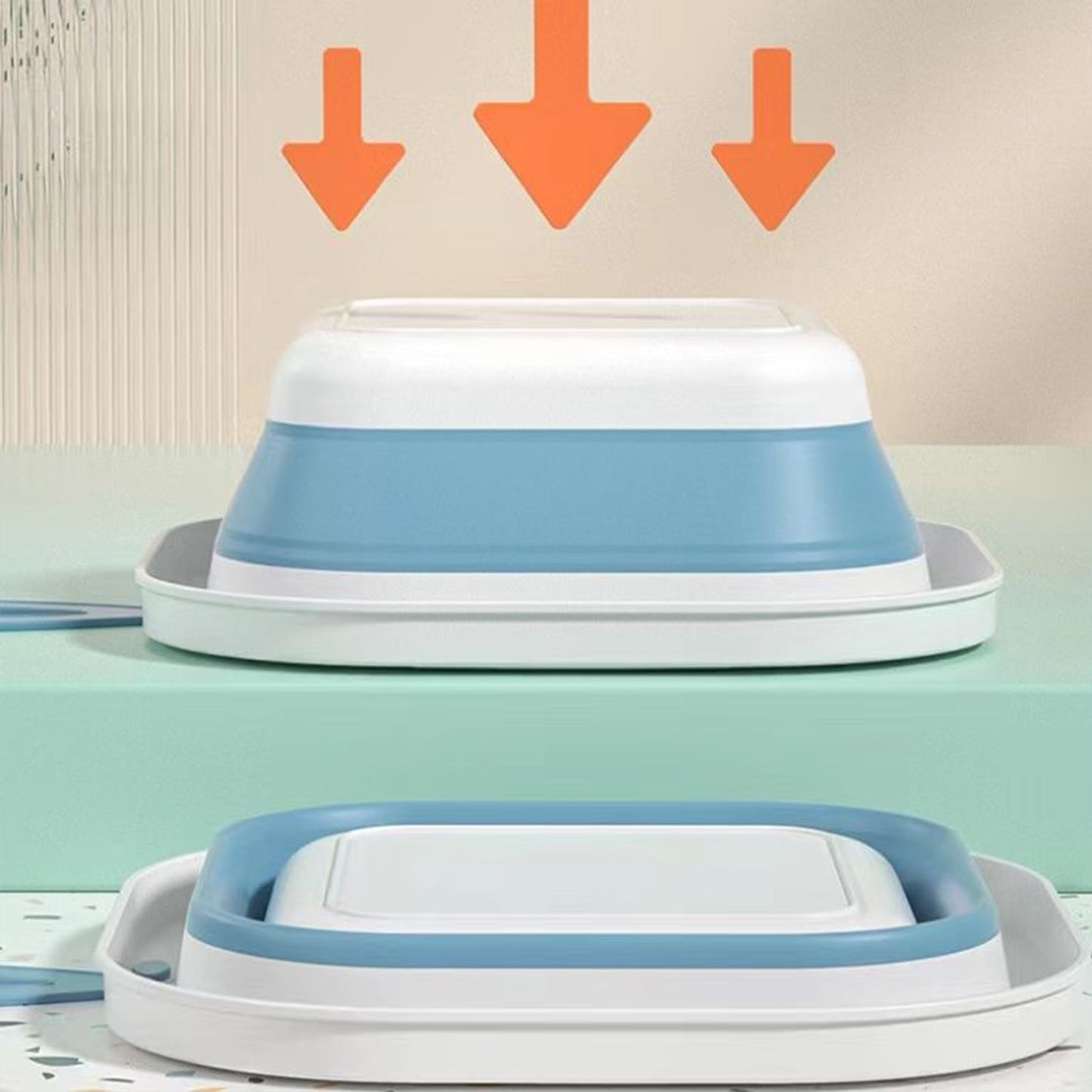 Wash Basin, Space Saving Multi Function Foldable Baby Wash basin Easy Clean Lightweight Thicken for Washing Face for Home (28Ãƒâ€”28 Cm / 1 pc)