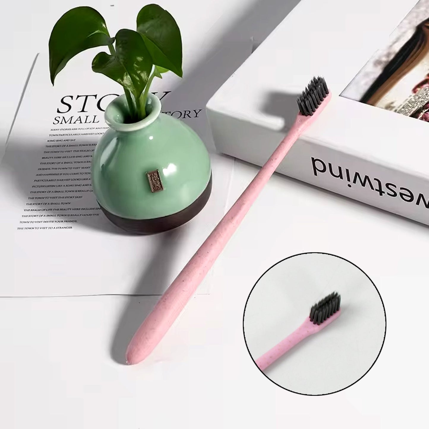 Soft Toothbrush With Toothbrush Cover Cleaner Scraper for Men and Women, Kids, AdultsÃ‚Â Plastic Toothbrush Cover / Case / Holder (1 Pc / Mix Color)