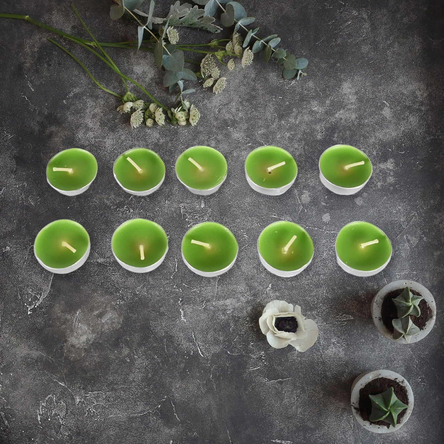 8-9 Hour Unscented Smokeless Candles Ã¢â‚¬â€œ For Diwali, Christmas, Weddings, Parties & Mood Dinners (10 Pc)