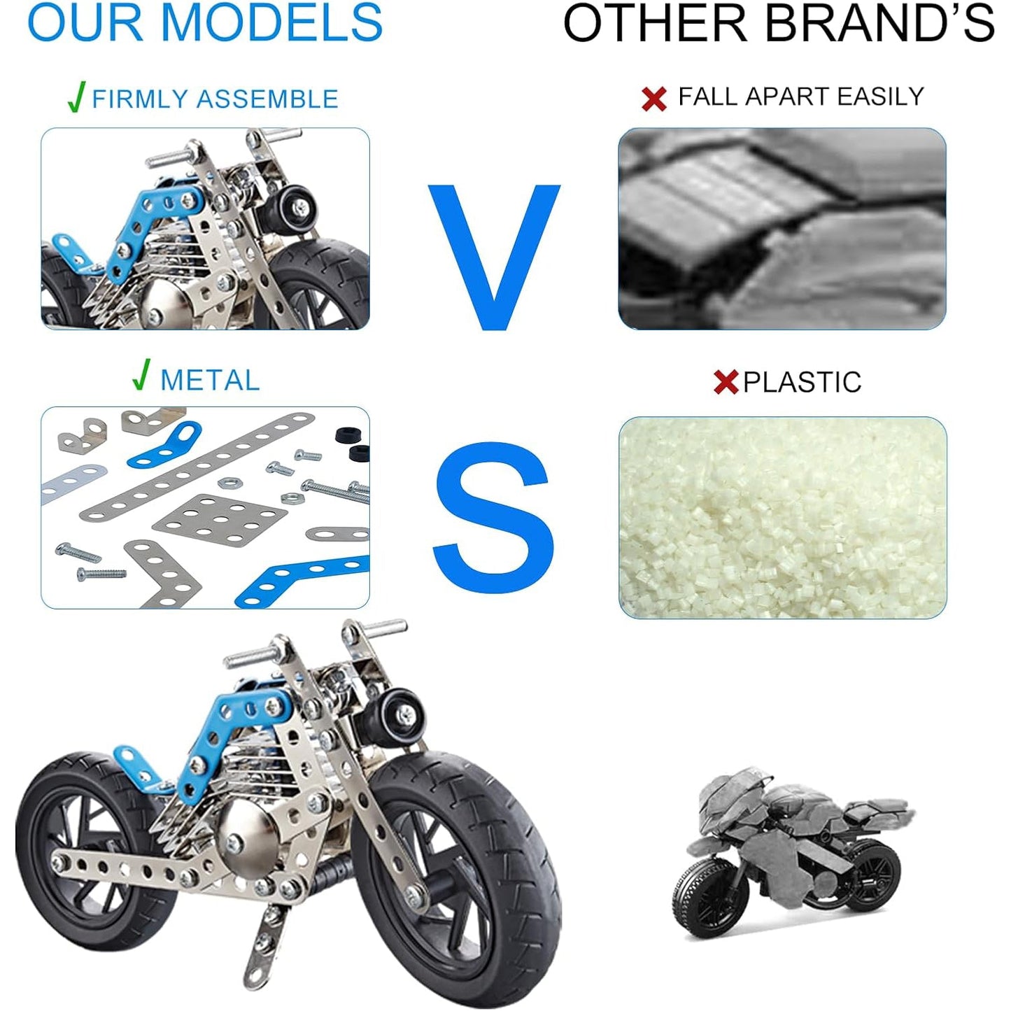 Metal Bike Creative Mechanical Construction Engineering Kit 140 Part of Bike Tool / 1 Set Ã£â‚¬â€˜