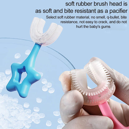 Star / U-Shape Silicone Manual Toothbrush (2 Pc)