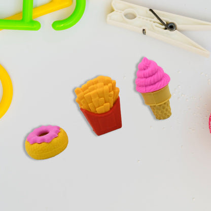 3D Food Fancy & Colorful Erasers Ã¢â‚¬â€œ Cute Novelty Eraser Set for Kids & School Prize (1 Set / Mix Design & Color)