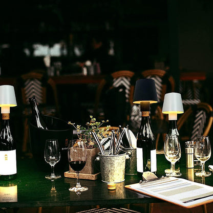 USB Rechargeable LED Bottle Lamp Ã¢â‚¬â€œ 3 Color Dimmable Wireless Table Light for Home & Bar (1 Pc)