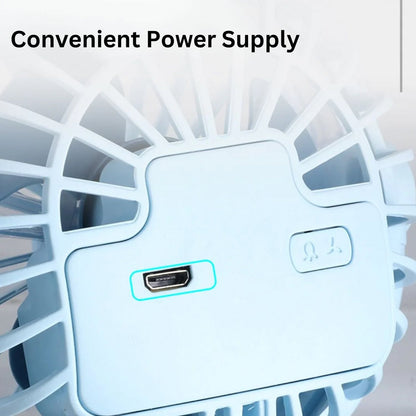 Portable Clip-on Fan, Battery Operated, With Light & Spray, Small Yet Powerful USB Table Fan, 3-Speed Quiet Rechargeable Mini Desk Fan, 360Ã‚Â° Rotation, Personal Cooling Fan for Home, Office, Camping