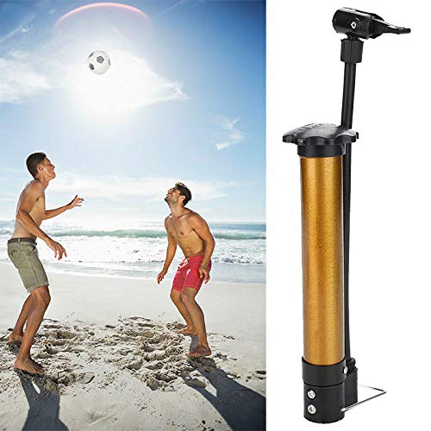 Mini Hand Air Pump Ã¢â‚¬â€œ Portable Metal High-Pressure Inflator for Sports (1 Pc)