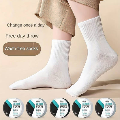 Portable Disposable Socks Outdoor Compression Travel Sock (2 pair)