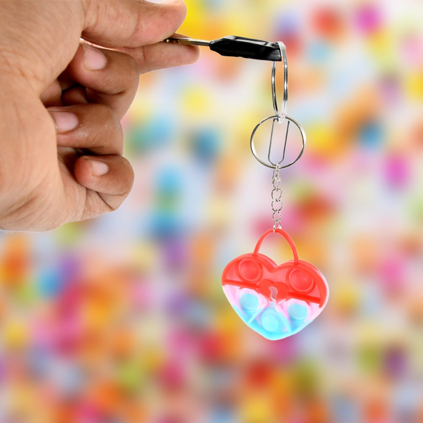 Compact Pop It Keychain Ã¢â‚¬â€œ Fun Stress Relief Fidget Toy (2 Pc | Mix Design)