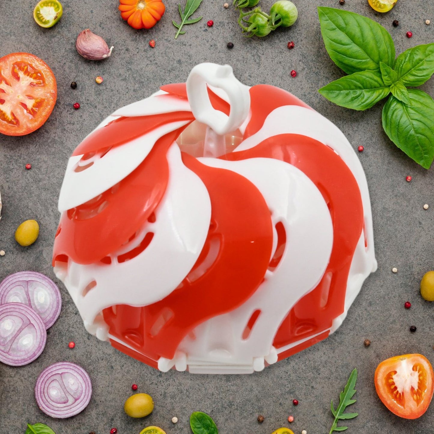 Folding Fruit Basket with Hanging Stand Ã¢â‚¬â€œ Lotus Shape Tray for Fruits & Vegetables (1 Pc)