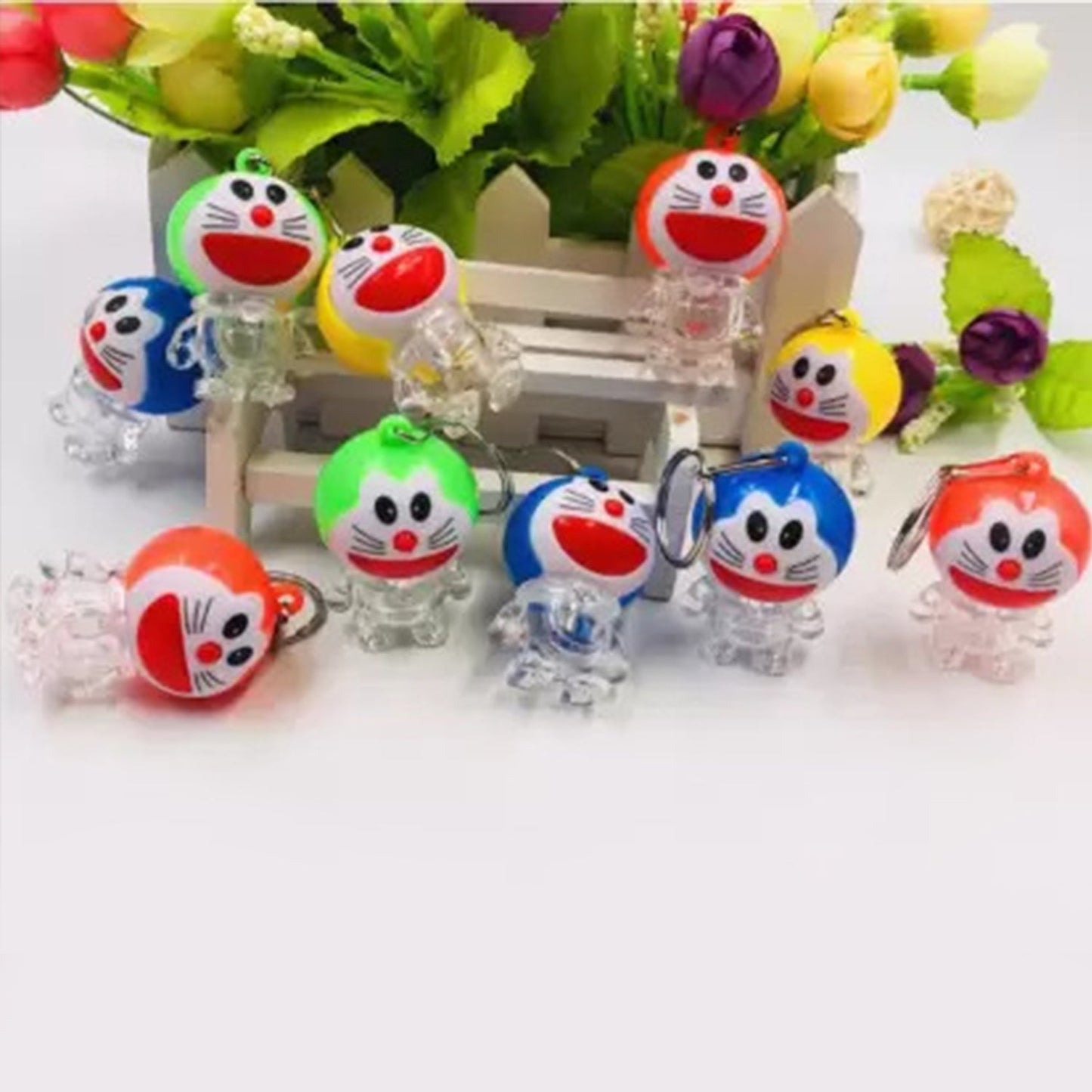 Doremon lightning keychain, 2 colored lightning keychain (3 pc)