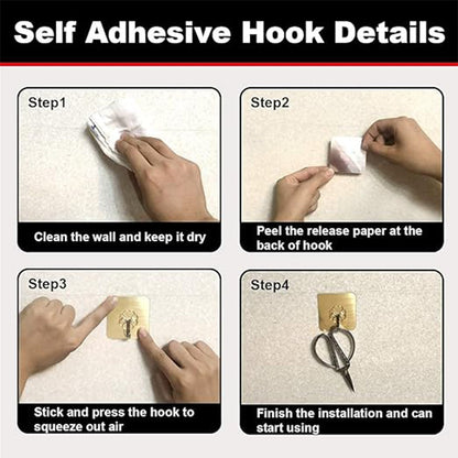 Adhesive Heavy-Duty Hooks for Kitchen and Bathroom (1 Pc / 6Ãƒâ€”6 Cm)