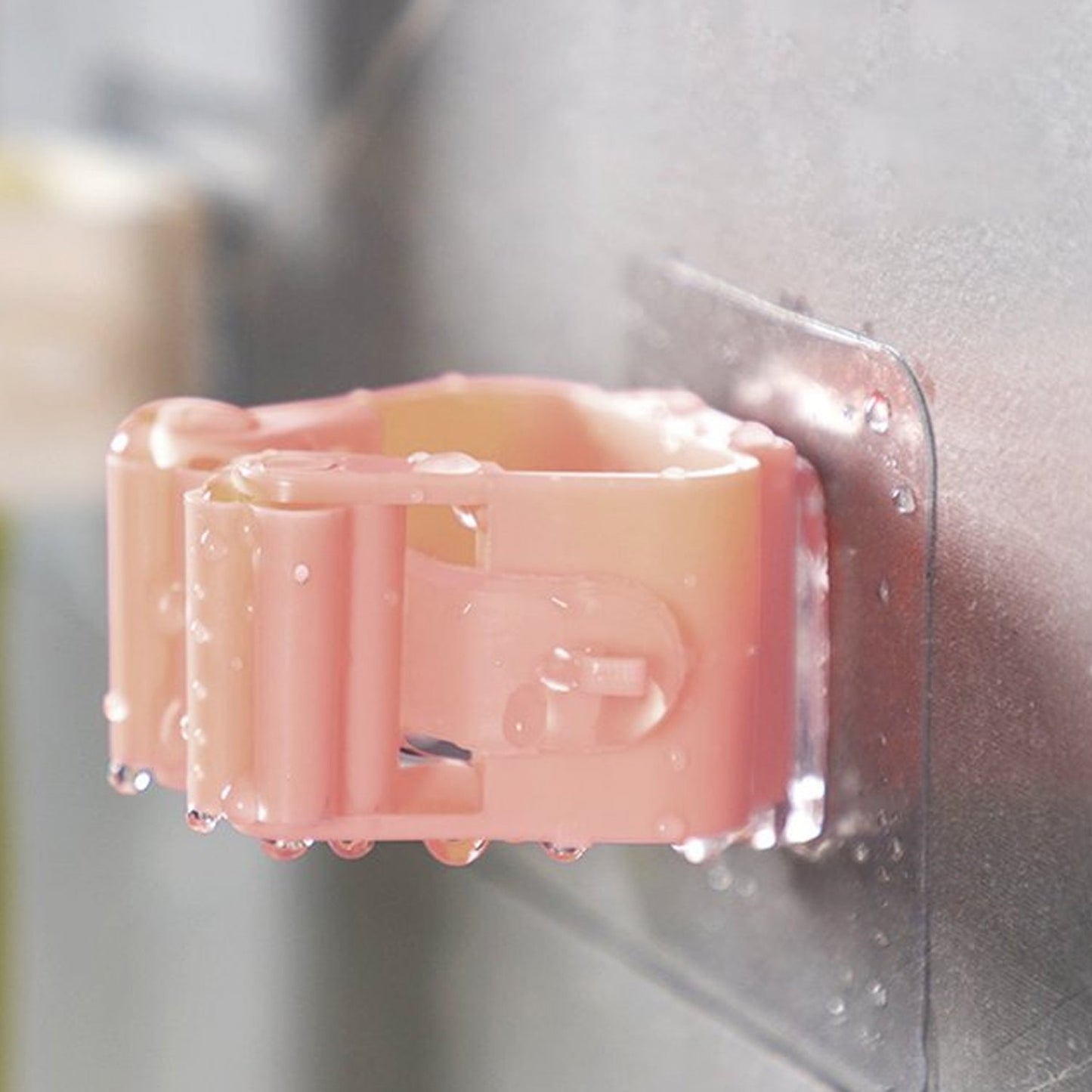 Broom Holder Wall Mounted, Mop and Broom Holder Broom Organizer Grip Clips, No Drilling, Wall Mounted Storage Rack Storage & Organization for Kitchen, Bathroom, Garden (2 Pc)