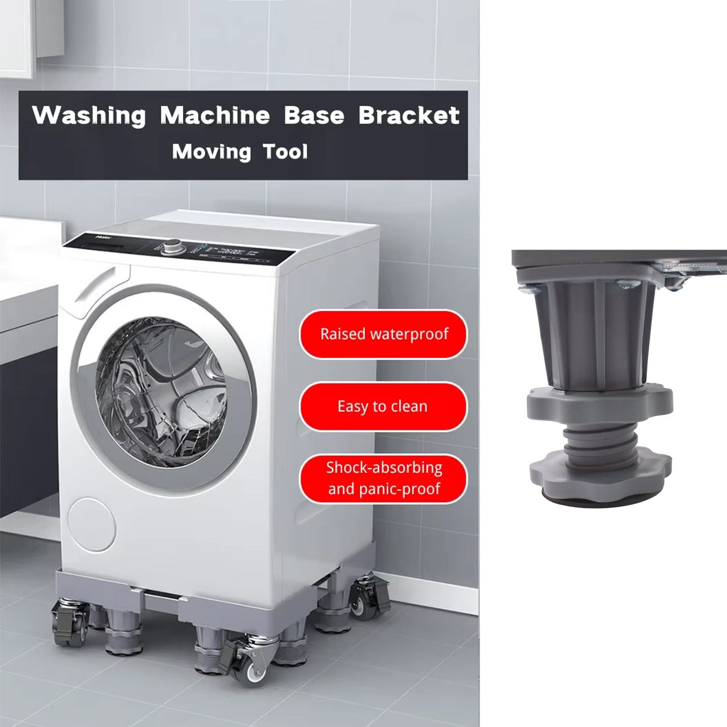 Adjustable Washing Machine Stand (1 Pc / 67Ãƒâ€”67 Cm Long Adjust)