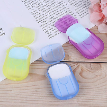 Travel Paper Soap Sheet with Mini Box (20 Sheets in a Pack Approx / Mix Color)-2 nos