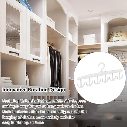 Rotatable Tank Top Hanger Ã¢â‚¬â€œ Space Saving Closet Organizer for Dorms & Apartments (12-Hook)