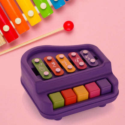2 in 1 Baby Piano Xylophone Toy for Toddlers, 5 Multicolored Key Keyboard Xylophone Piano, Preschool Educational Musical Learning Instruments Toy for Baby Kids Girls Boys 3+ YearsÃ‚Â (1 Pc)