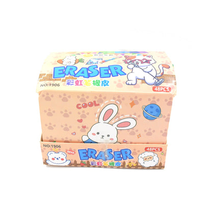 Fancy Erasers for Kids in Different Shapes Ã¢â‚¬â€œ Rainbow Erasers, Stationery Gift for Kids Pencil Shaped Eraser for Children School Kids/Birthday Return Gift for Children (48 Pcs Set)