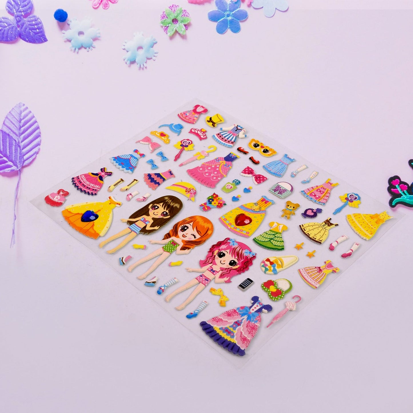 Multipurpose Adhesive 3D Stickers (2 Sheet / 19Ãƒâ€”15 Cm)
