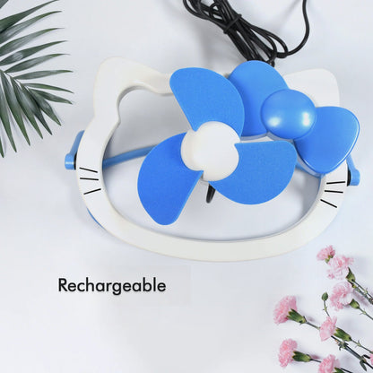 Hello Kitty Cute Mini USB Desktop Fan Ã¢â‚¬â€œ Bright Color, Personal Desk Fan (Battery Not Included)