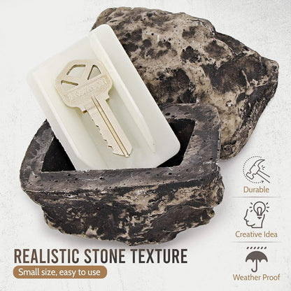 Realistic Fake Rock Key Hider Ã¢â‚¬â€œ Weatherproof Outdoor Key Storage for Emergencies (1 Pc)