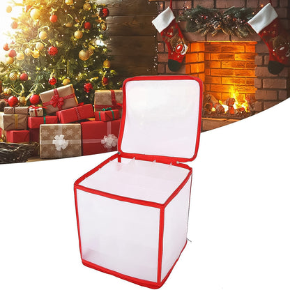 Storage Box Transparent PVC Zipper Sealed Lasting Sock Organizer with Compartment (30Ãƒâ€”30 CM / Inside Cardboard sheet)