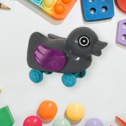 Small push back duck toy, Ejectable spring tail duck, Small DIY duck Toy-3 pcs