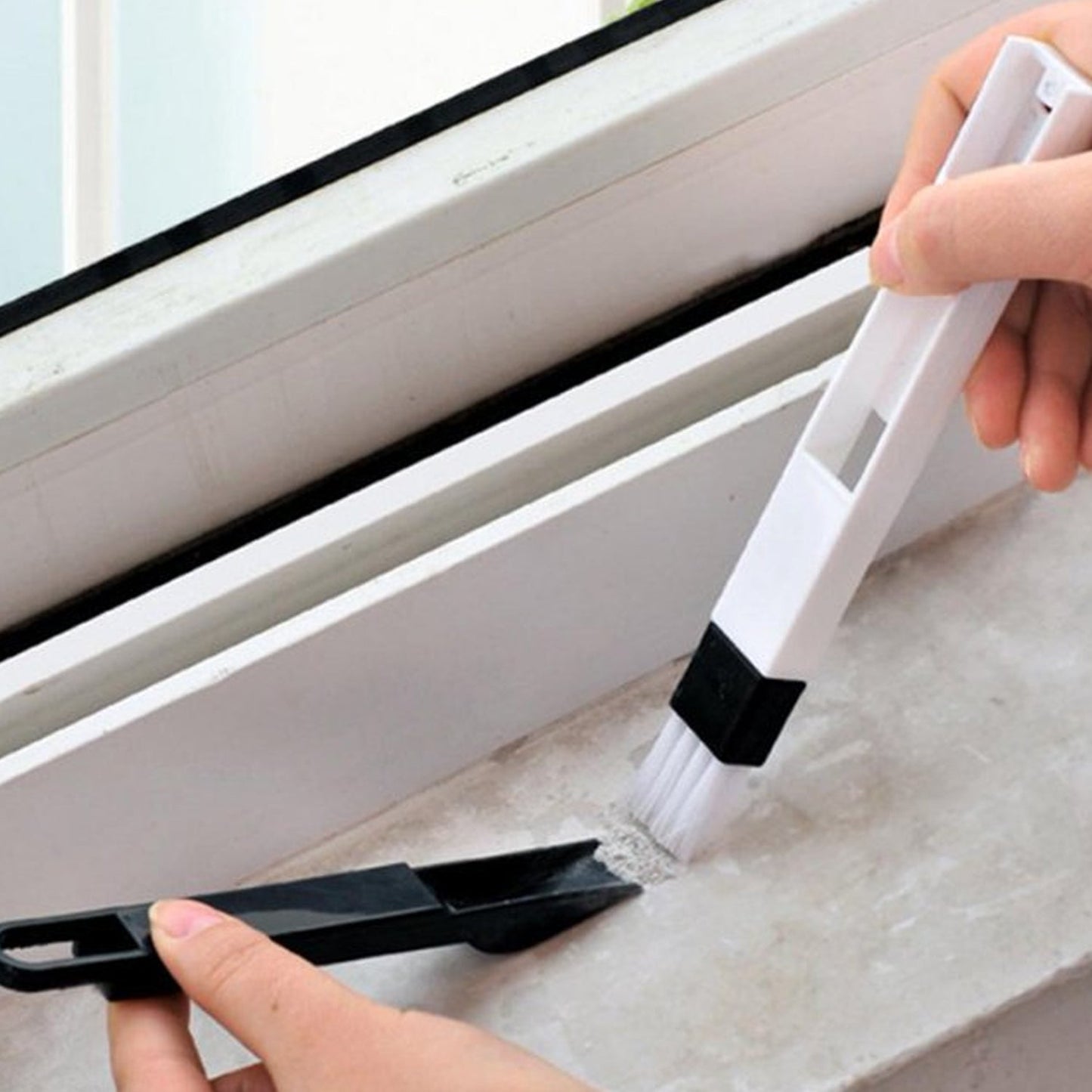 2 in 1 Multi-Function Plastic Window Slot Wardrobe Dust Removal Cleaning Brush-2 pcs