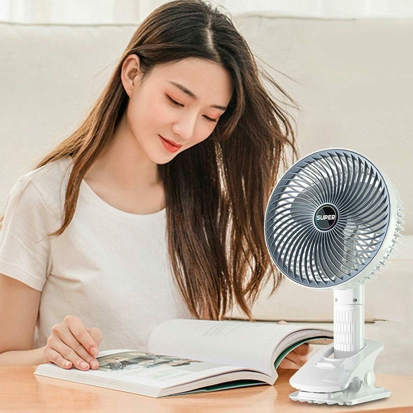 Multifunctional USB Desk Fan Ã¢â‚¬â€œ Clip-On Plug & Play Fan, 1 Pc with Brown Box (On / Off Switch Not Provided)