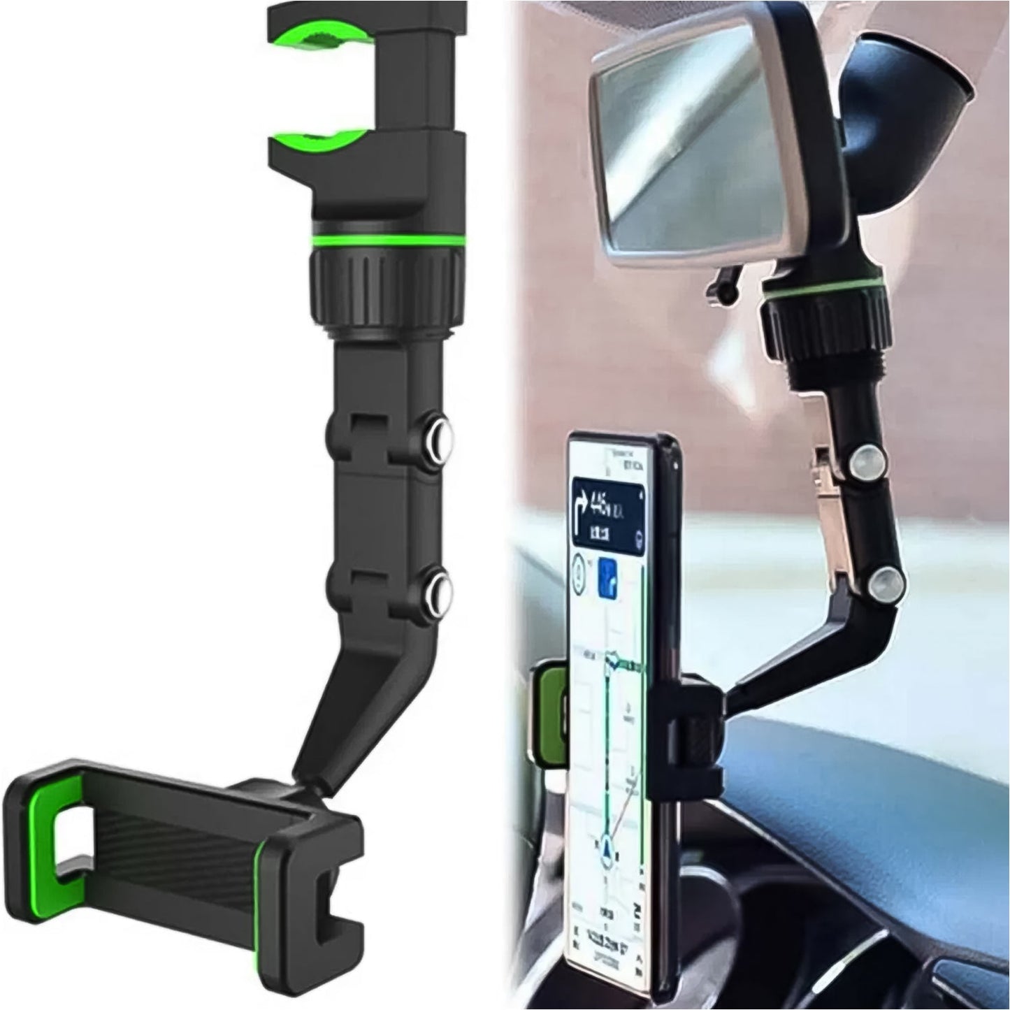 Multifunctional Car Rear View 360Ã‚Â° Rotatable Mobile Holder