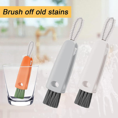 3-in-1 Multifunctional Cleaning Brush Set Ã¢â‚¬â€œ Mini Bottle, Cup & Lid Cleaner (1 Pc)