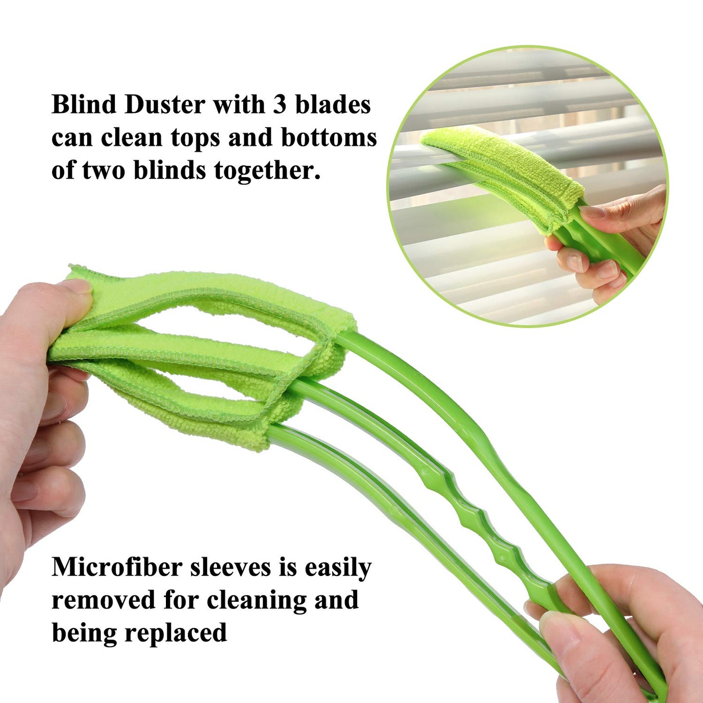 Window Blind Cleaner Brush with Microfiber Sleeves Ã¢â‚¬â€œ Dusting Tool for Shutters & AC (1 Pc)