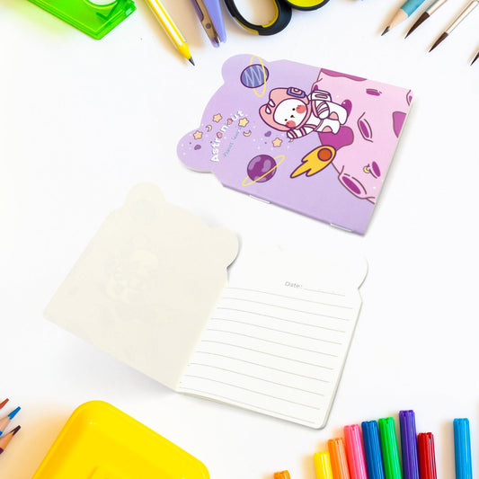 Cute Cartoon Journal Diary, Notebook for Women Men Memo Notepad Sketchbook 16 Pages Writing Journal for Journaling Notes Study School Work Boys Girls, Stationery (120x85MM / 2 Pc)