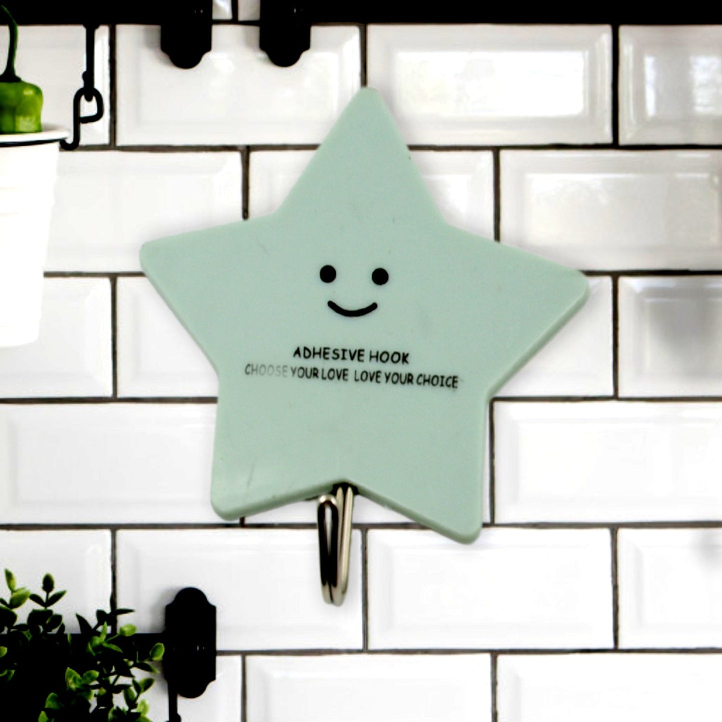 Multipurpose Strong Self-Adhesive Hooks Ã¢â‚¬â€œ Heavy Plastic Wall Hooks for Home, Kitchen & Office Use- 2 pc