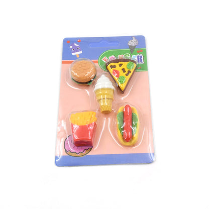 3D Food Fancy & Colorful Erasers Ã¢â‚¬â€œ Cute Novelty Eraser Set for Kids & School Prize (1 Set / Mix Design & Color)