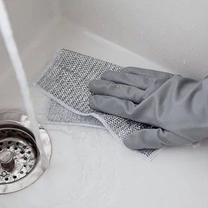 Double-Sided Microfiber Cloth & Stainless Steel Scrubber Ã¢â‚¬â€œ Non-Scratch Wire (2 Pc, 20x20 cm)