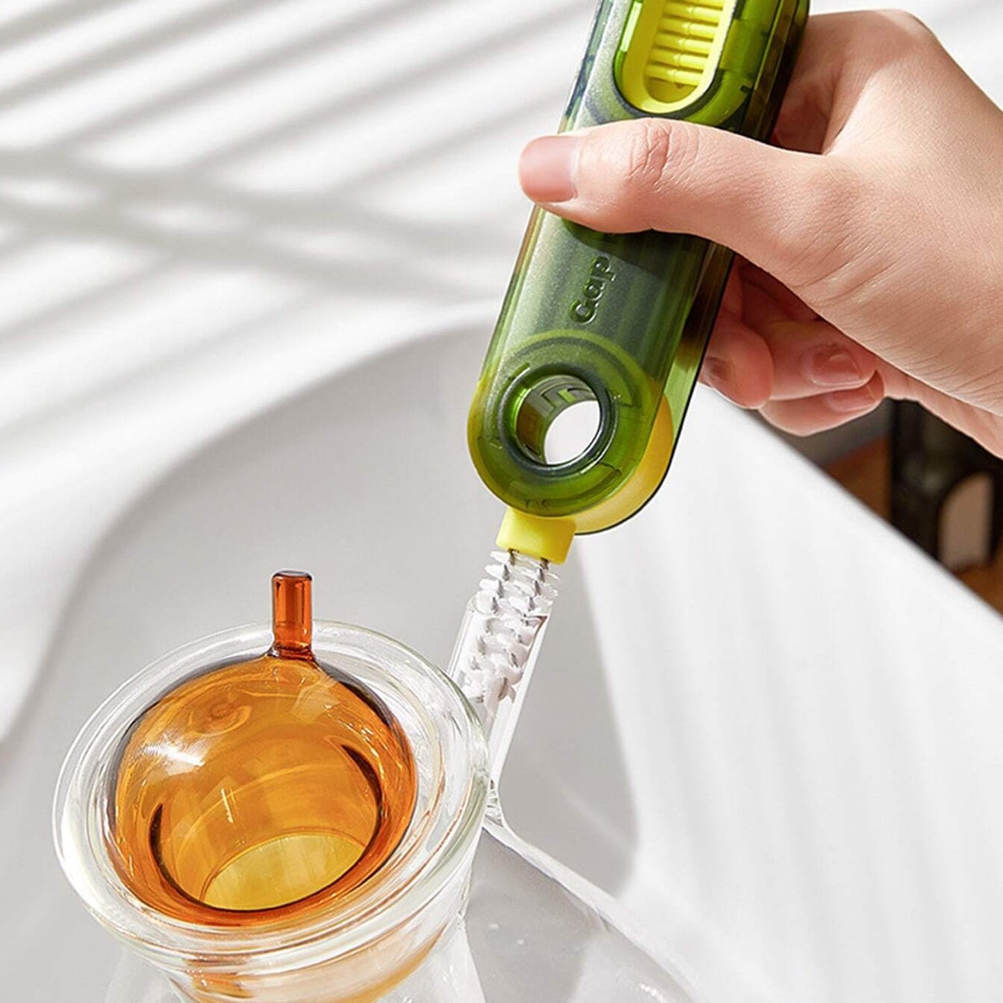 3-in-1 Multifunctional Bottle & Cup Cleaning Brush Ã¢â‚¬â€œ Lid & Cover Scrubber for Kitchen (1 Pc)