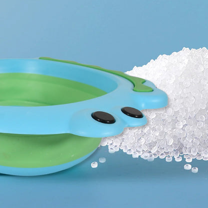 Frog Shape Wash Basin, Space Saving Multi Function Foldable Baby Wash basin Easy Clean Lightweight Thicken for Washing Face for Home (33Ãƒâ€”31Cm / 1 pc)